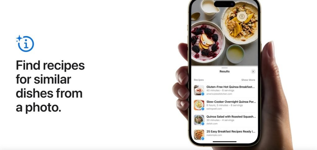 يمكن أن يقترح iOS 17 وصفات لأطباق مماثلة من صورة على جهاز iPhone الخاص بك يمكن أن يقترح iOS 17 وصفات لأطباق مماثلة من صورة على جهاز iPhone الخاص بك